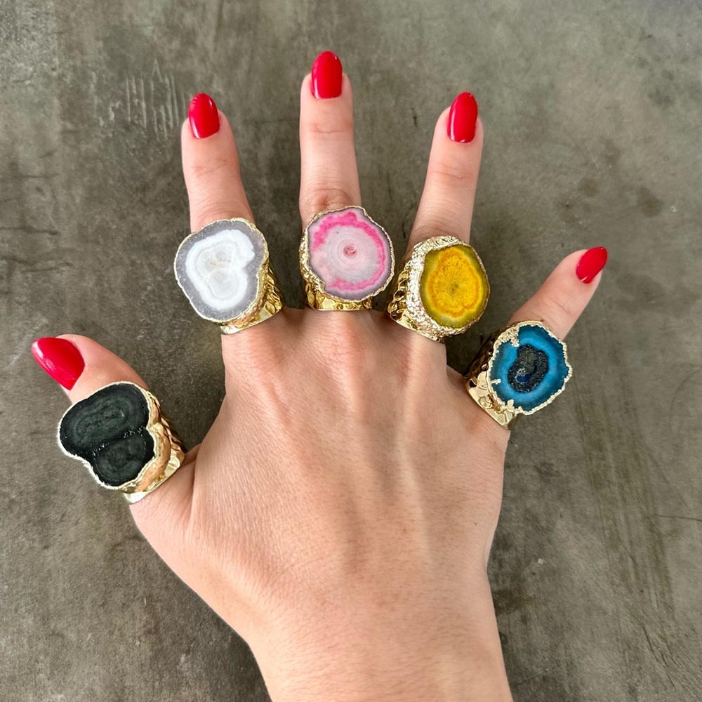 Geode inspo Gold Plated Ring